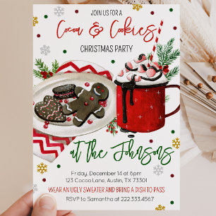 Convites Festa de Natal com Biscoitos e Cacau