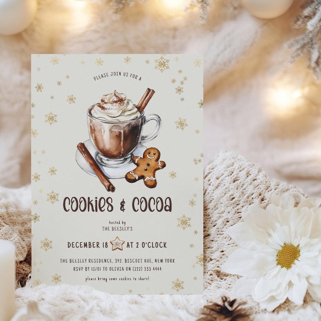 Convites Festa de Natal com Biscoitos Fofos e Cacau (Criador carregado)