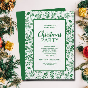Convites Festa de Natal com Botanismos Verdes Elegantes