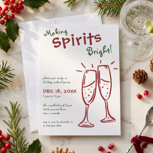 Convites Festa de Natal com Champanhe Making Spirits Bright