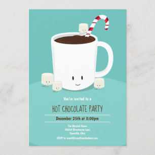 Convites Festa de Natal com chocolate quente