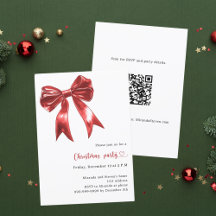 Festa de Natal com código QR branco do arco vermel