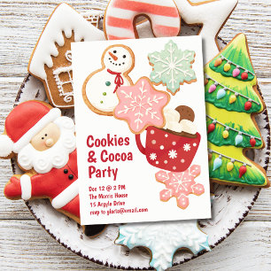 Convites Festa de Natal com Cookies e Cacau