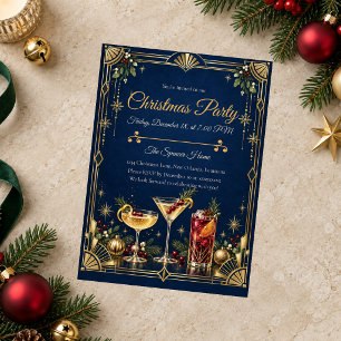 Convites Festa de Natal com Coquetel em Estilo Art Déco
