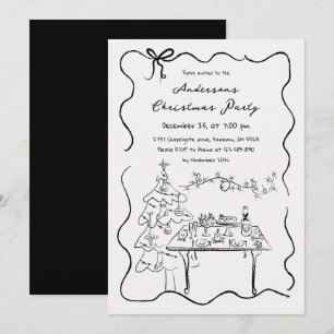 Convites Festa de Natal com Desenhos à Mão Caprichosos