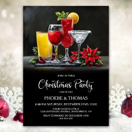 Convites Festa de Natal com Drinks Poinsettia