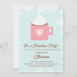 Convites Festa de Natal com Flocos de Neve de Cacau Quente