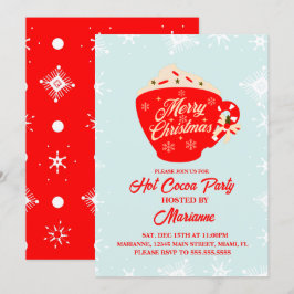 Convites Festa de Natal com Flocos de Neve de Cacau Quente