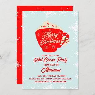 Convites Festa de Natal com Flocos de Neve de Cacau Quente