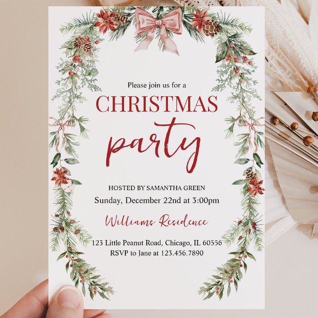 Convites Festa de Natal com Guirlanda (Criador carregado)