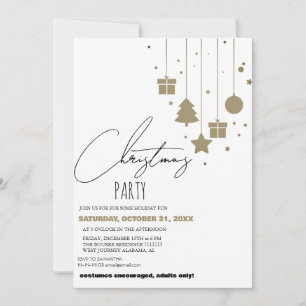 Convites Festa de Natal com Letra Elegante Moderna e Chic