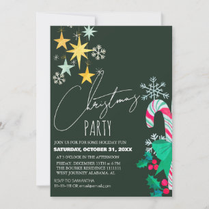 Convites Festa de Natal com Letra Moderna e Elegante