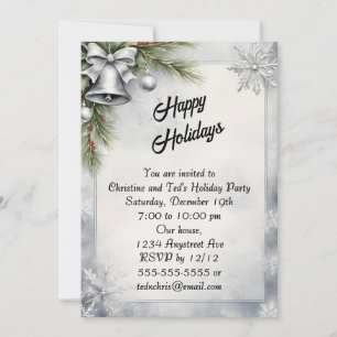 Convites Festa de Natal com Snowflakes