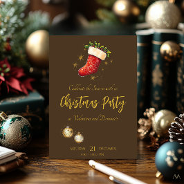 Convites Festa de Natal com Stocks Festivos em Brown