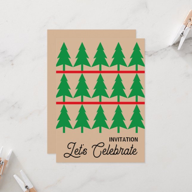 Convites Festa de Natal Convide, Estilo Escandi Minimalista (Frente/Verso In Situ)