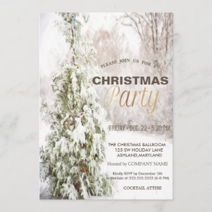 Convites Festa de Natal Corporativa da Neve Pine Tree