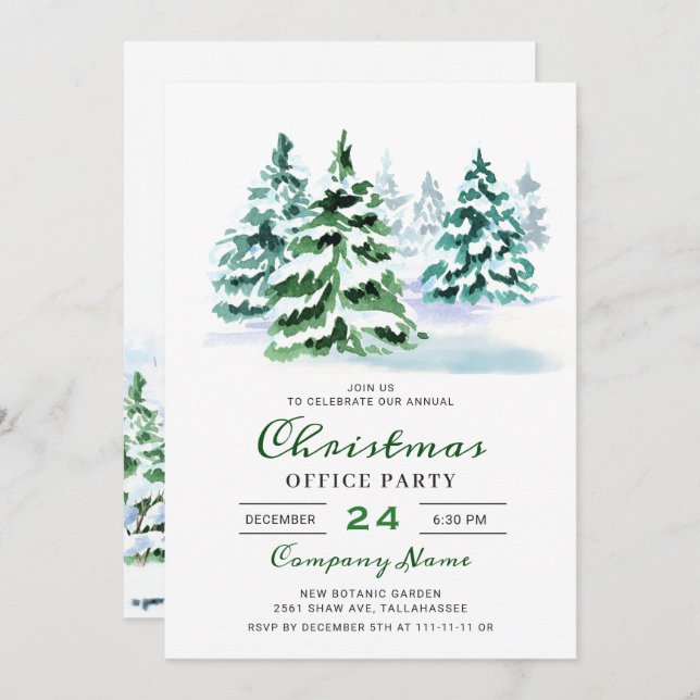 Convites Festa de Natal Corporativa da Pine Tree (Frente/Verso)
