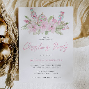 Convites Festa de Natal Corporativa de Natal Rosa no Escrit