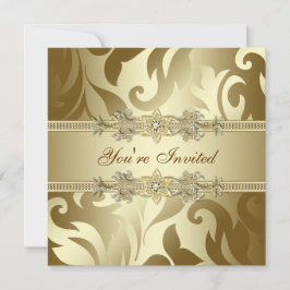 Convites Festa de Natal Corporativa Dourada