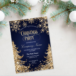 Convites Festa de Natal Corporativa Elegante com Brilho Dou