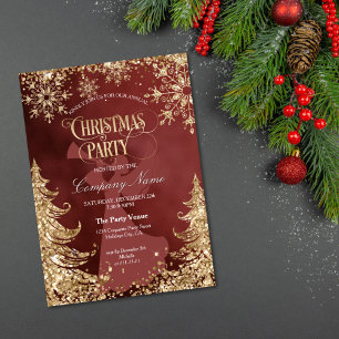Convites Festa de Natal Corporativa Elegante com Brilho Dou