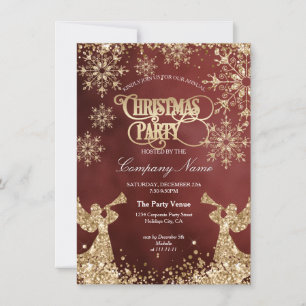 Convites Festa de Natal Corporativa Elegante com Brilho Dou