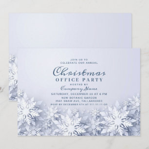 Convites Festa de Natal Corporativa Elegante Snowflakes