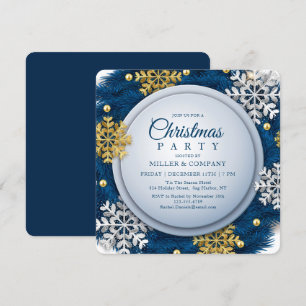 Convites Festa de Natal Corporativa Holiday Snowflake