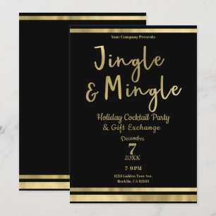 Convites Festa de Natal Corporativa Jingle & Mingle Gold