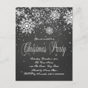 Convites Festa de Natal Corporativa Rustic Snowflake Chalk