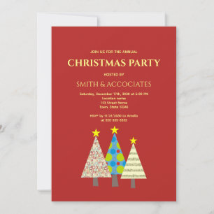 Convites Festa de Natal Corporativa Vermelha
