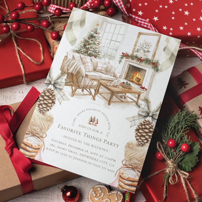 Convites Festa de Natal Cozy Favorite (Criador carregado)