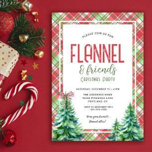 Convites Festa de Natal Cozy Flannel e Amigos