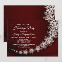 Festa de Natal Crystal Snowflakes Red Rustic