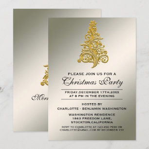 Convites Festa de Natal da Árvore de Natal Elegante Prata e