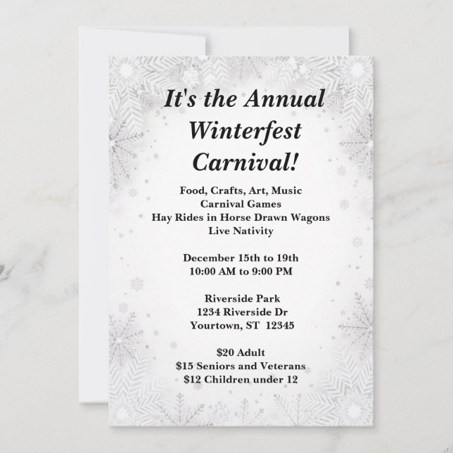 Convites Festa de Natal da Bela Inverno (Frente)