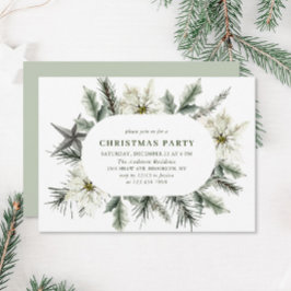 Convites Festa de Natal da Boêmia da Poinsettia Branca Eleg