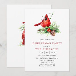 Convites Festa de Natal da Cardeal Vermelha Holly Berry