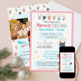 Convites Festa de Natal da Casa de Abrigo para Gatos Meowy