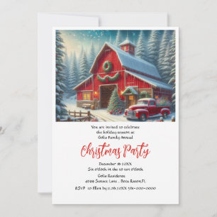 Convites Festa de Natal da Casa de Campo e Caminhão Vermelh