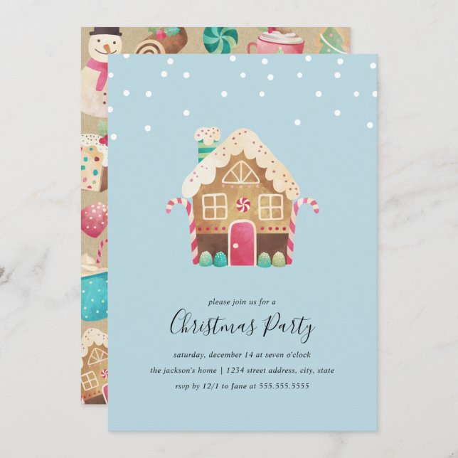 Convites Festa de Natal da Casa de Pão feliz (Frente/Verso)