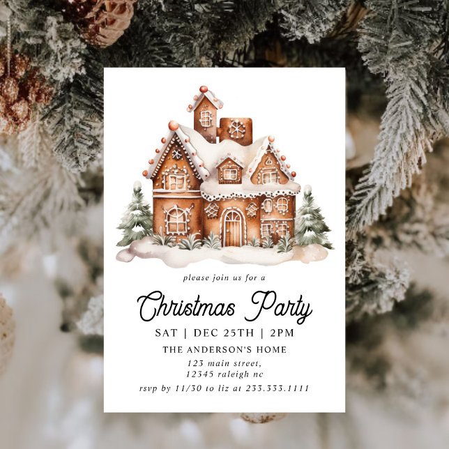 Convites Festa de Natal da Casa de Pão Moderno (Criador carregado)
