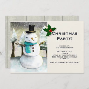 Convites Festa de Natal da Cena de Inverno do Whimsical Sno