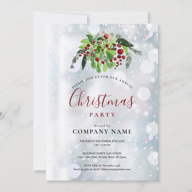 Convites Festa de Natal da Companhia de Neve das Berries Ve (Frente)