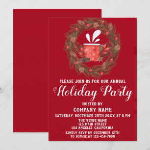 Convites Festa de Natal da Companhia Vermelha Festiva
