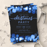 Convites Festa de Natal da Companhia Wonderland Blue Winter<br><div class="desc">Elegante Formal Company e Corporate Christmas Party / Cocktail / Jantar modelo de Convite com Flocos de Neve Azul e Luzes de Natal. Imprima seus amigos e colegas de trabalho com este design de convite sofisticado e elegante.</div>