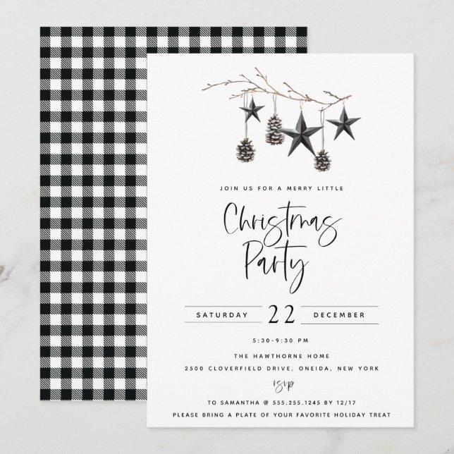 Convites Festa de Natal da Cozy Nature (Frente/Verso)