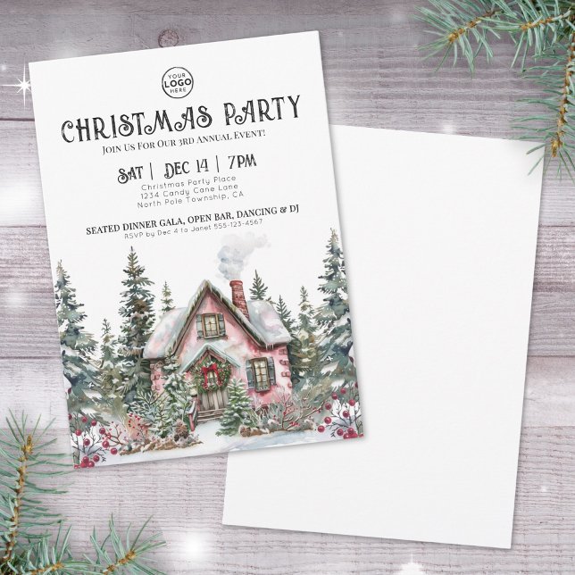 Convites Festa de Natal da Elegant Winter Company (Elegant Winter Company Christmas Party Invitation)