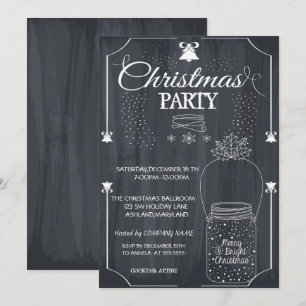 Convites Festa de Natal da Empresa Black, Mason Jar