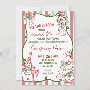 Convites Festa de Natal da Empresa com Manuscrito Doodle